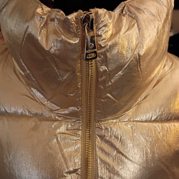 BERNARDO ECOPLUME METALLIC GOLD PUFFER JACKET WOMEN'S XXL NWT - Picture 2 of 5
